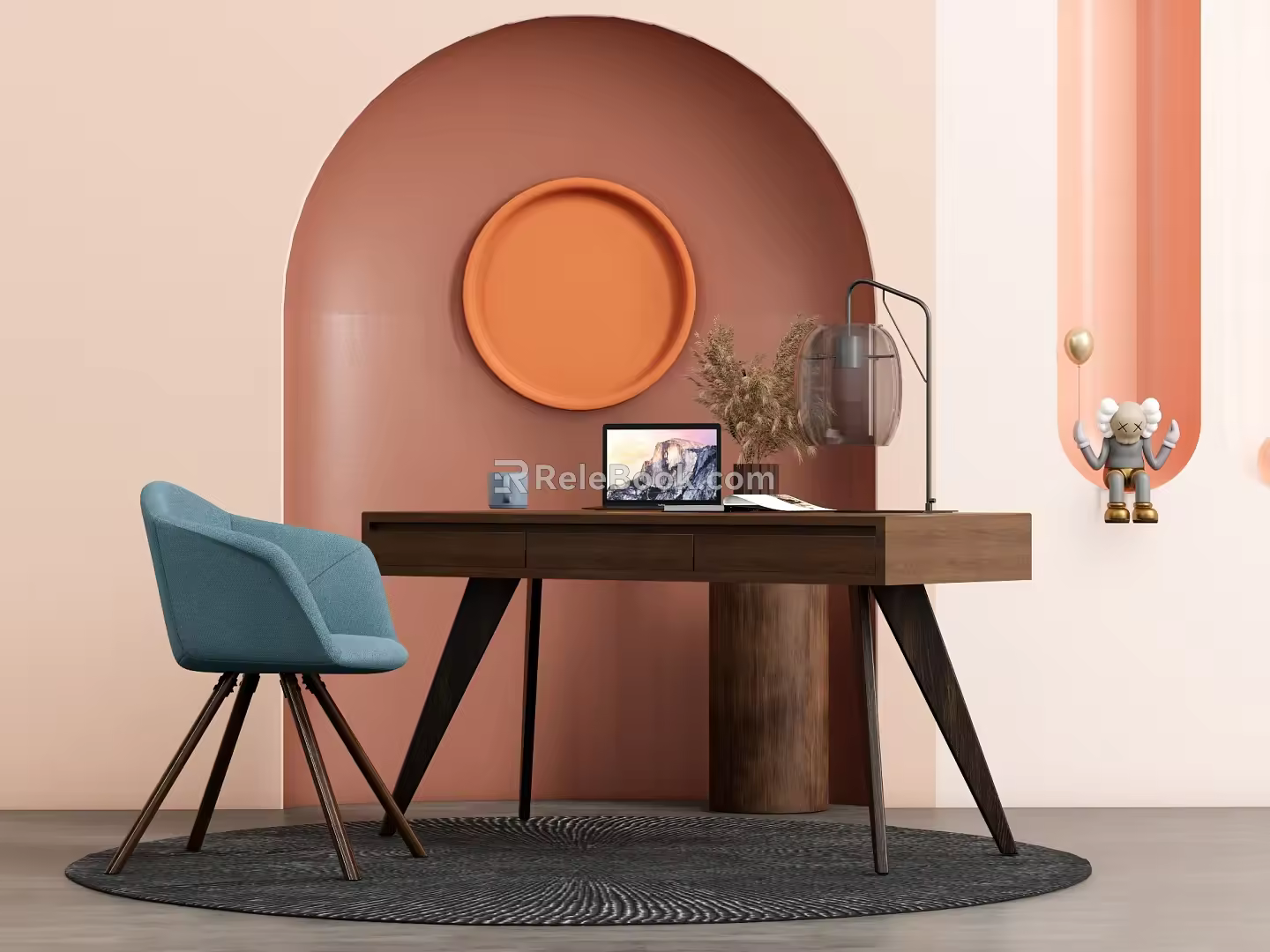 Desk and chair combination SU model 3d model