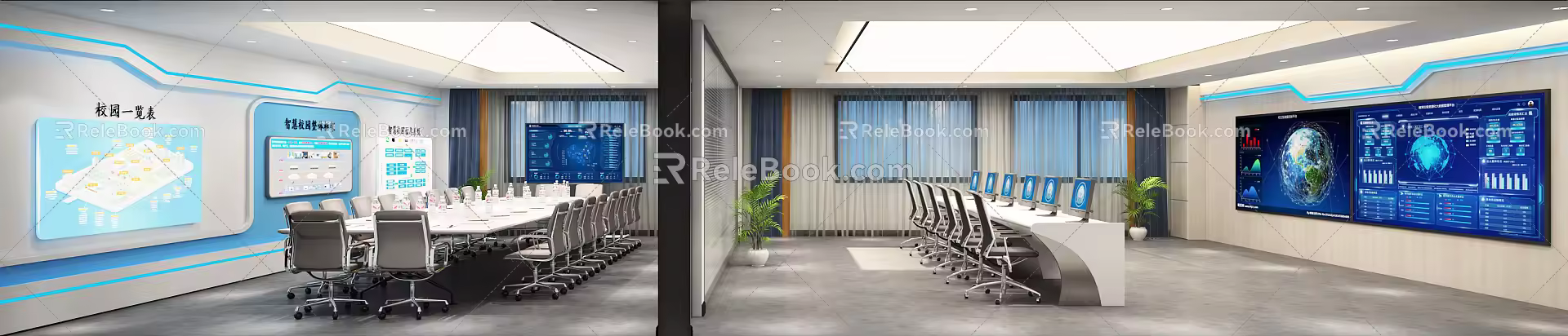 Modern Control Room Command Center 3d model