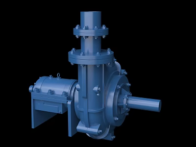 Heavy Duty Industrial Pump With Motor Shaft And Metal Components 3d model