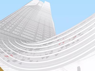 modern office building taixin high-rise international financial center high-rise building 3d model