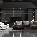 Living room sofa combination home 3d model