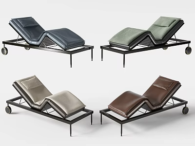 Modern Lounge Chairs With Metal Frame Wheels And Multiple Color Upholstery 3d model