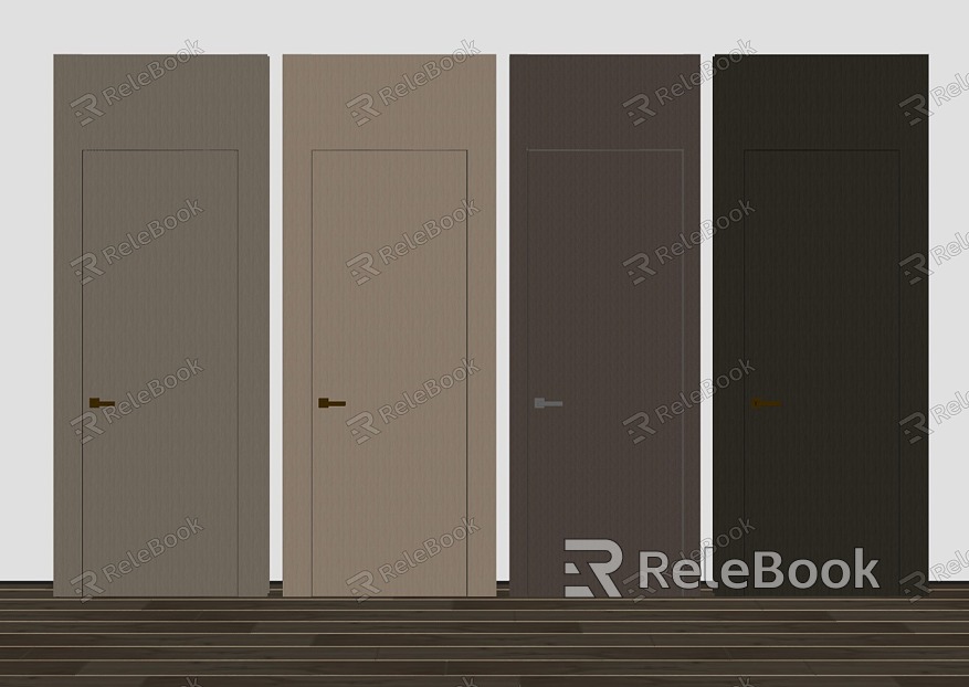 Modern invisible door combination bedroom door single door solid wood door model