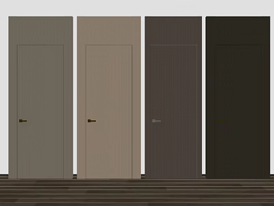 Modern Wooden Hinged Doors With Multiple Color Options For Home Interior 3d model