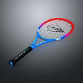 High Performance Tennis Racket With Red Frame Blue Body And Black Handle Grip