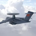 Airborne Early Warning Aircraft Flying With Radar Dome And Registration Number 3412 In Sky