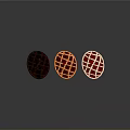 Three Assorted Delicious Pies With Lattice Crust In Different Colors