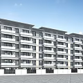 Modern Residential Building Multi-storey House 3d model