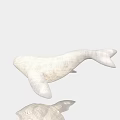 White Whale Shaped Textured Chandelier With Reflection On Light Gray Background 3d model