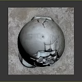 Mystical Cracked Egg Sculpture Featuring Mythical Creature Hatchling With Textured Shell On Stone Base