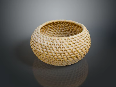 Woven Storage Basket With Handwoven Texture And Natural Material For Home Use 3d model