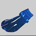 Blue Engineering Industrial Mechanical Part With Multiple Holes And Structure
