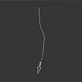 Sharp Throwing Weapon With Metal Chain Pointed Tip And Silver Design