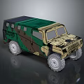 Military Off Road Vehicle With Camouflage Paint And Sturdy Body Design
