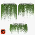 Ornamental Decor Set With Green Hanging Plants For Indoor Decoration