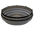 Tech Exhibition Hall Contemporary Lighting Installation With Multi Layer Transparent Beads And Black Frame