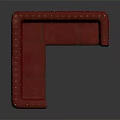 Elegant Red L shaped Sectional Sofa with Tufted Design and Nailhead Trim