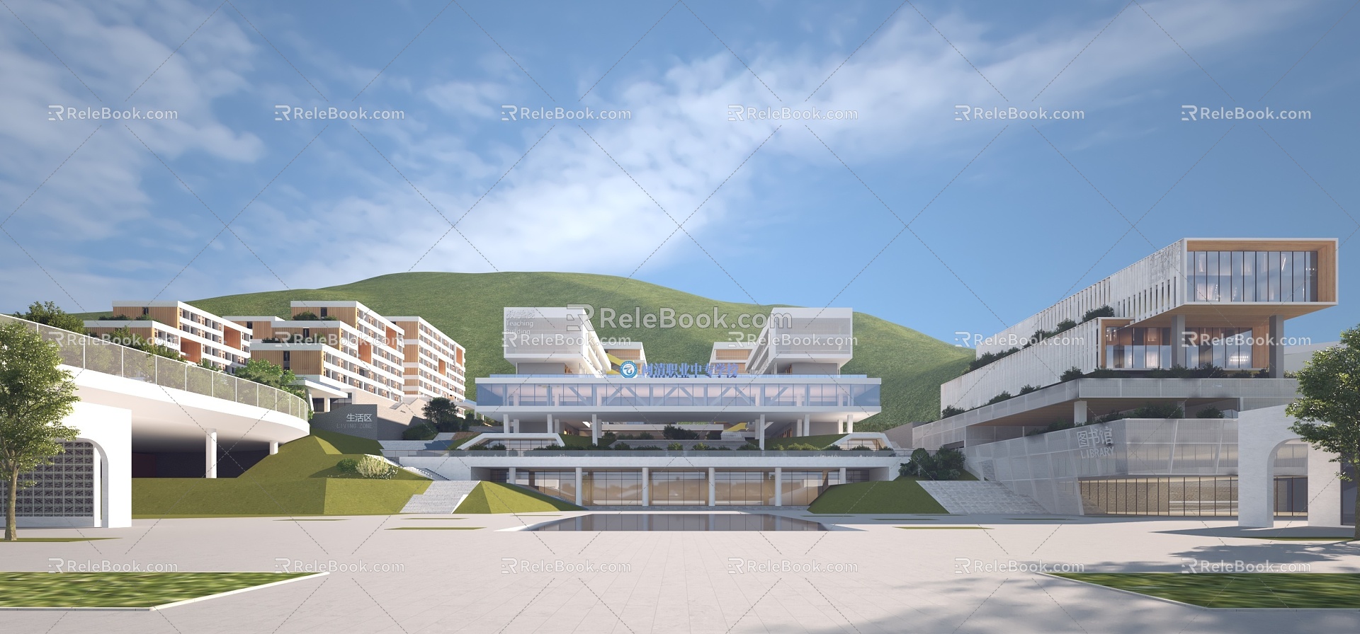 school vocational school university 3d model