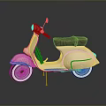 Vintage Pastel Pink Scooter With Rounded Body Design And Leather Seat