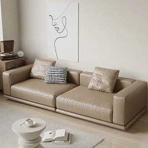 Leather double sofa 3d model