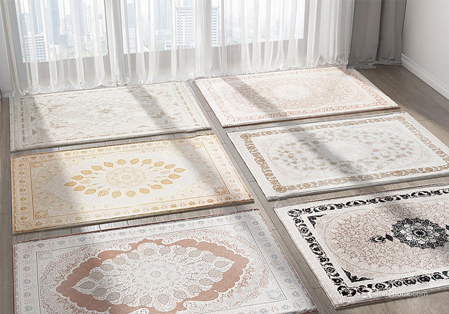 Various Stylish Patterned Square Rugs For Home Decor And Interior Living Spaces 3d model 