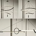 Modern chandelier combination 3d model