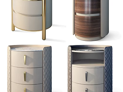 Modern Chest of Drawers With Various Designs Leather Wooden And Metal Accent Details 3d model