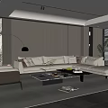 Modern Living Room Interior Design With L Shaped Sofa Coffee Table And Floor Lamp