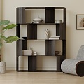 Modern bookcase single chair 3d model