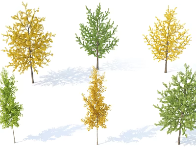 Arbor Trees With Green And Yellow Foliage For Landscape Design Varieties 3d model