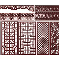 New Chinese Style Flower Lattice Window Carved Hollow Carved Window Corner Carved Gypsum Line Carved Window Pattern Carved 3d model