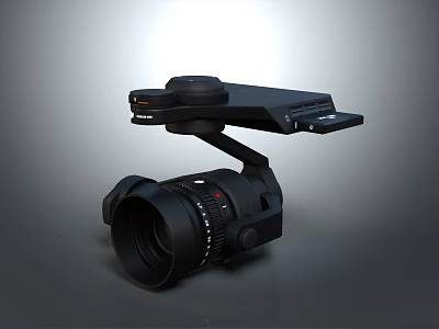 Professional Electronic Gimbal Camera for Stable Shooting with High Quality Lens and Control Panel 3d model