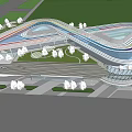 Style 8-shaped curve 4-layer commercial MALL 3d model