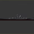 Warship Displaying Long Deck Turrets Hull Structure And Naval Military Architecture Design