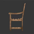 Natural Wooden Outdoor Bench with Cross Back Design and Armrests for Garden Patio