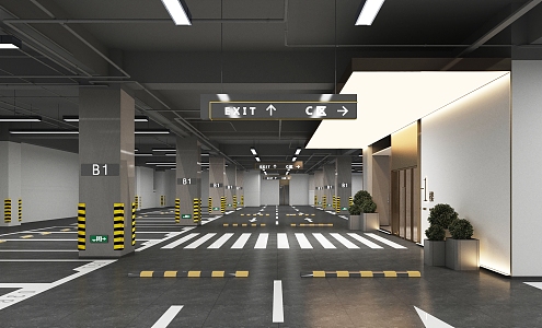 Underground Parking Modern Parking 3d model