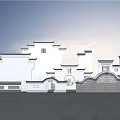 Building Exterior Wall Traditional Architectural Decorative Elements And White Surface Details 3d model