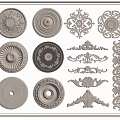 European-style Carved Line Carved Roman Column Plaster Line Corner Column 3d model