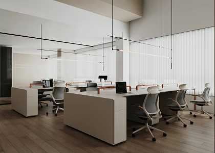 Industrial Style Office Public Office Area Open Office Area Office Desk and Chair Combination Staff Office Area Office Supplies Shared Office Area 3d model