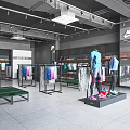 Nike Sportswear Clothing Store Interior With Display Racks Hanging Clothes And Mannequins