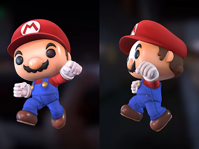Cute Mario Character Doll With Red Hat Blue Overalls And Mustache 3d model