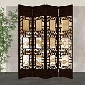 New Chinese-style screen partition 3d model