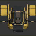 Sci Fi Robot Character With Yellow And Black Armored Mechanical Structure Design 3d model