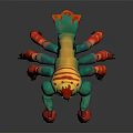 Vibrant Fantasy Creature Character With Green Red Yellow Claws And Multiple Limbs 3D Model Design