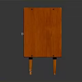 Modern Orange Cabinet With Two Doors Two Drawers And Slender Legs