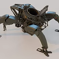 Futuristic Mechanical Spider Robot With Detailed Legs And Cockpit Design