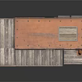 Two Story Wooden House With Rusty Roof Elevated Platform And Wooden Stairs