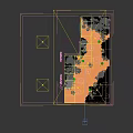 Modern Courtyard Garden with Glass Skylight Circular Stone Stepping Stones Green Plants and Lantern Lights