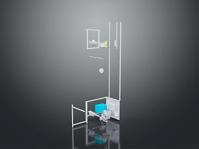 Elegant Modern Lighting Combination With Metal Frame And Blue Components For Home Interiors 3d model