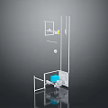 Elegant Modern Lighting Combination With Metal Frame And Blue Components For Home Interiors